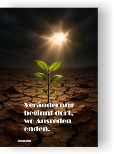 Wortkunst, die ins Tun bringt – als Poster, Leinwand oder Postkarte