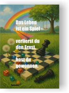Wortkunst, die Leichtigkeit lehrt – als Poster, Leinwand oder Postkarte