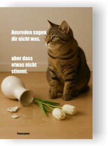 Wortkunst – weil jede Ausrede ein kleines Rätsel ist. – als Poster, Leinwand oder Postkarte