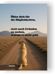 Wortkunst für alle, die auf Chancen statt auf Schranken schauen – als Poster, Leinwand oder Postkarte