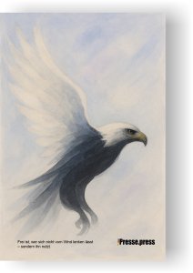 Wortkunst für Menschen mit Richtung – getragen vom Wind, nicht getrieben – als Poster, Leinwand oder Postkarte