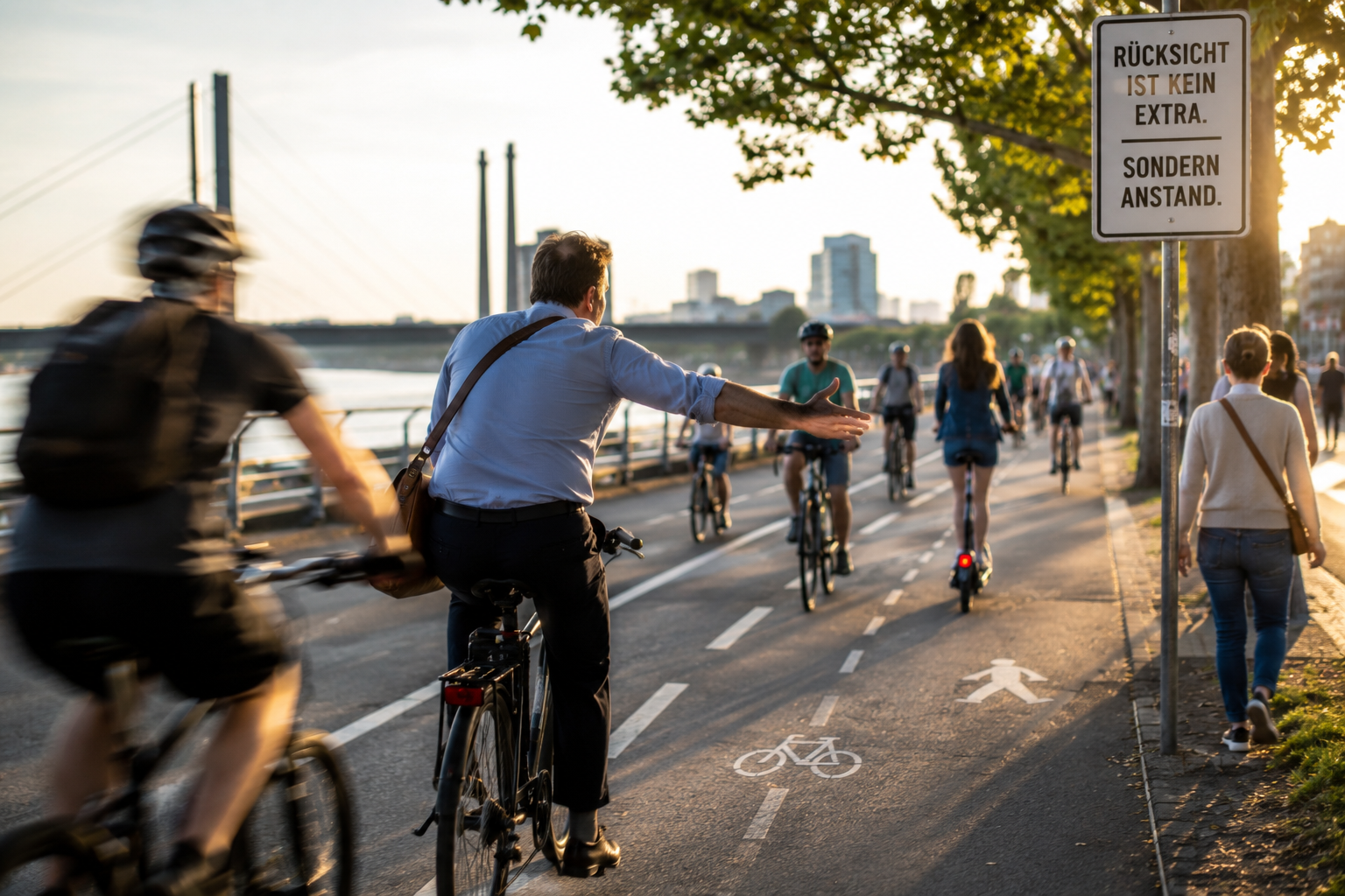 Auf dem Radweg zeigt sich die Gesellschaft